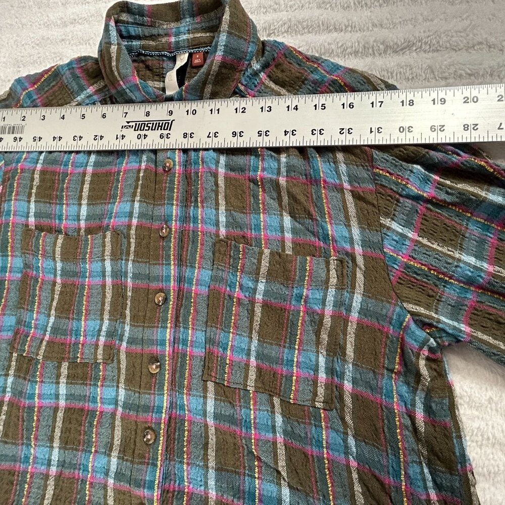 Pilcro Women Plaid Long Sleeve Button-Down Shirt Small Multicolor Pockets Casual - Picture 7 of 9